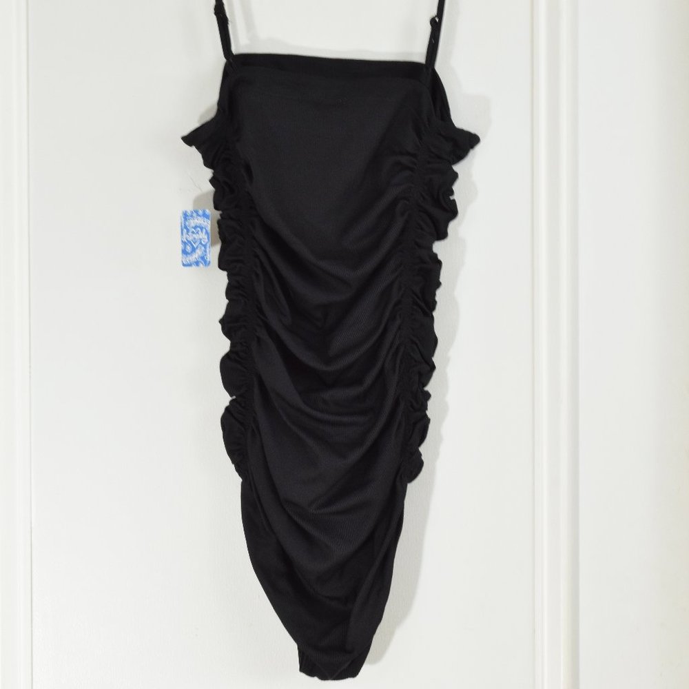 Free People On Your Side Bodysuit Med Black New
